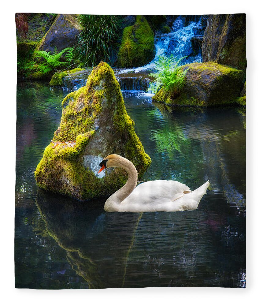 Swan Fleece Blanket featuring the photograph Tranquility by Harry Spitz