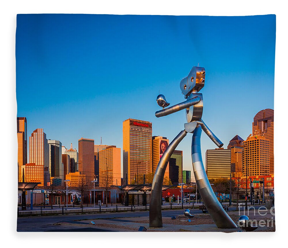 America Fleece Blanket featuring the photograph Traveling Man by Inge Johnsson