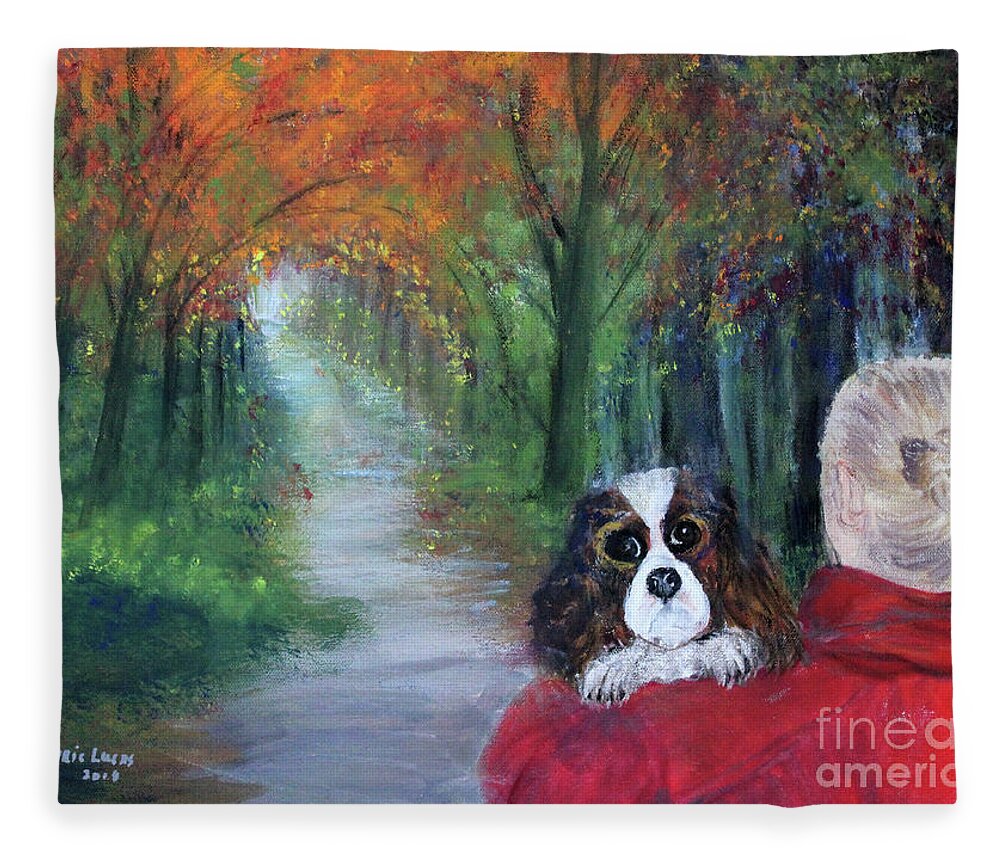 Landscape Fleece Blanket featuring the painting Traveling Together by Lyric Lucas