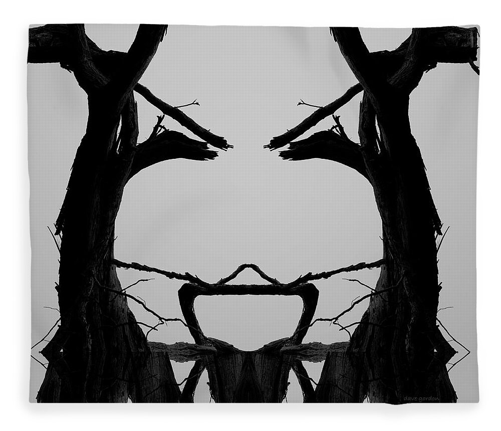 Tree Fleece Blanket featuring the photograph Tree Face I BW SQ by David Gordon