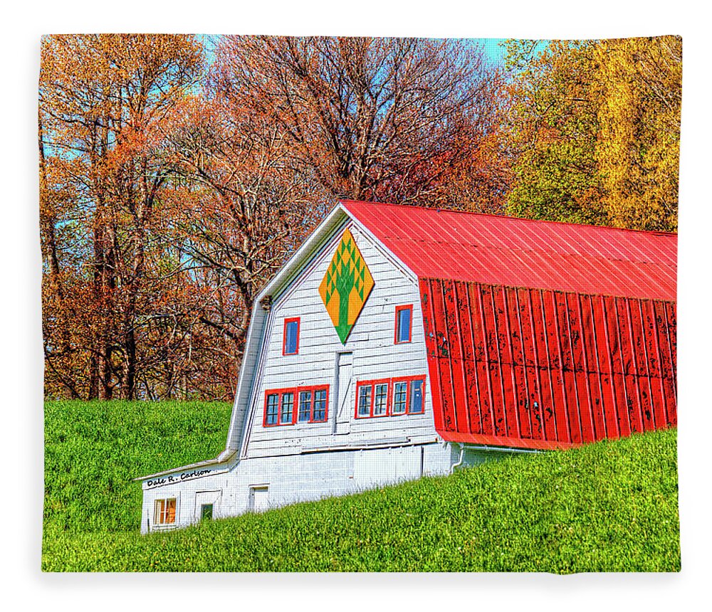 Barn Quilts Fleece Blanket featuring the photograph Tree Variation by Dale R Carlson