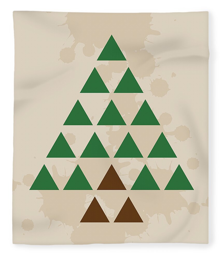 Triangles Fleece Blanket featuring the digital art Triangle Tree by K Bradley Washburn
