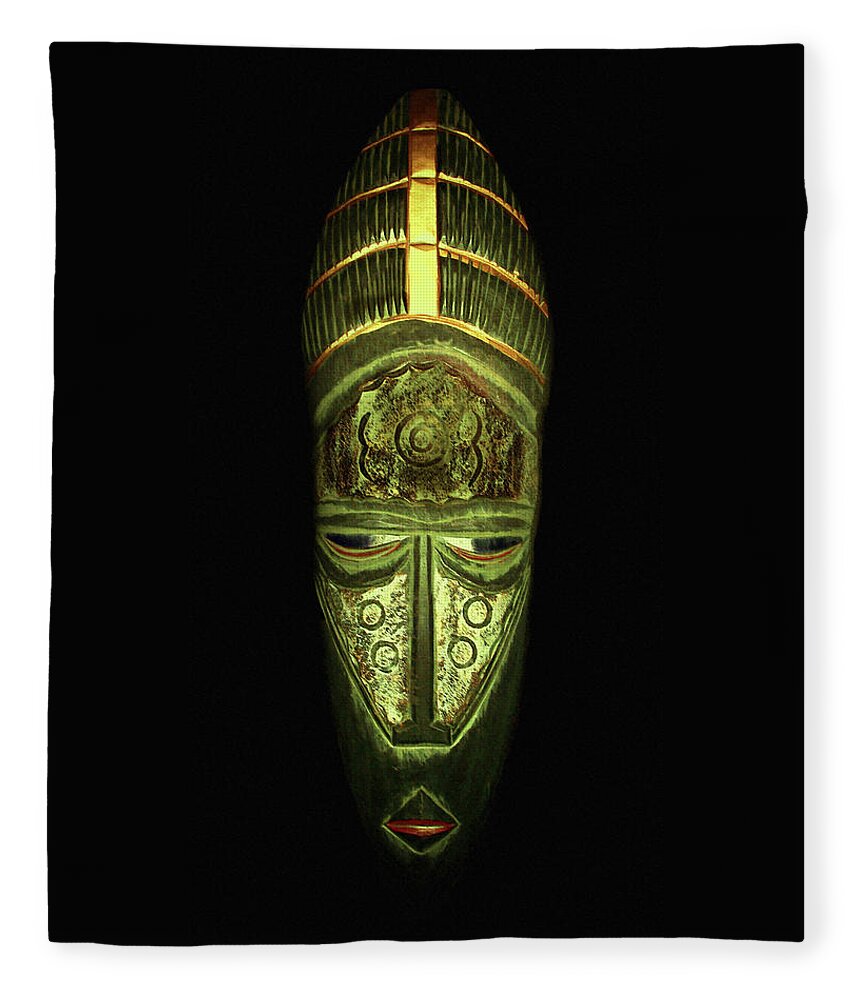 Mask Fleece Blanket featuring the photograph Tribal Mask by David Dehner