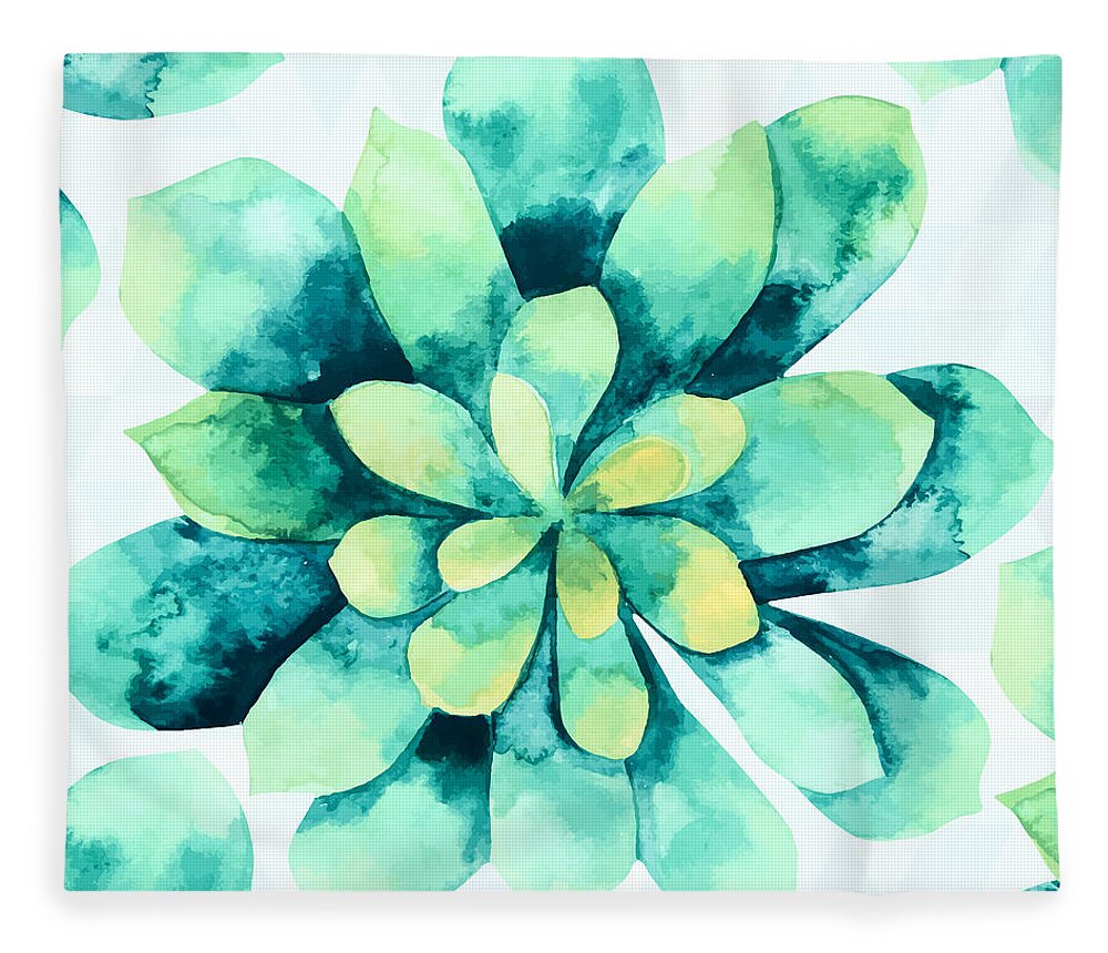 Summer Fleece Blanket featuring the painting Tropical Flower by Mark Ashkenazi