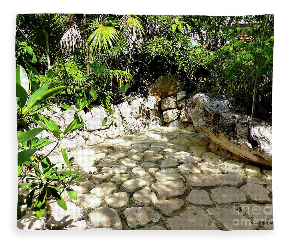 Stone Pave Fleece Blanket featuring the photograph Tropical hiding spot by Francesca Mackenney