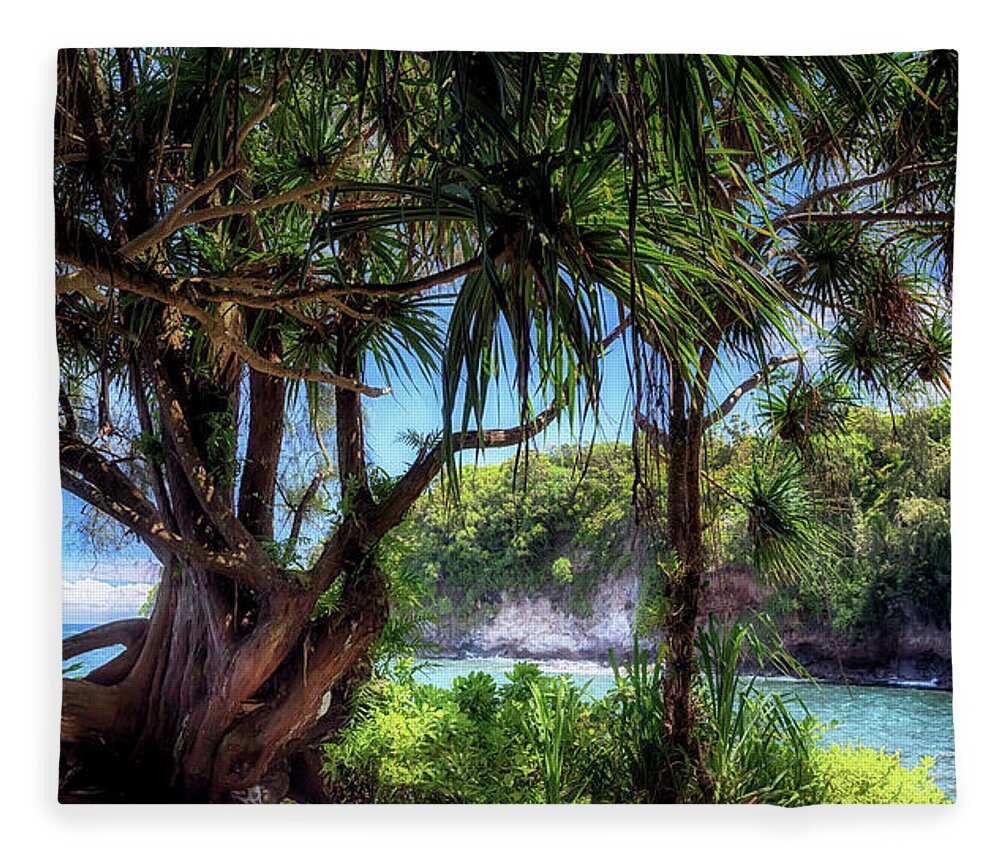Hawaii Fleece Blanket featuring the photograph Tropical Paradise by Susan Rissi Tregoning
