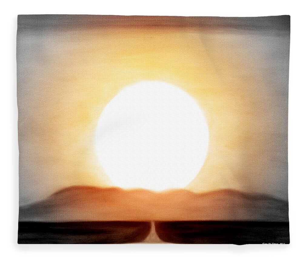 Sunset Fleece Blanket featuring the painting True God by Gina De Gorna