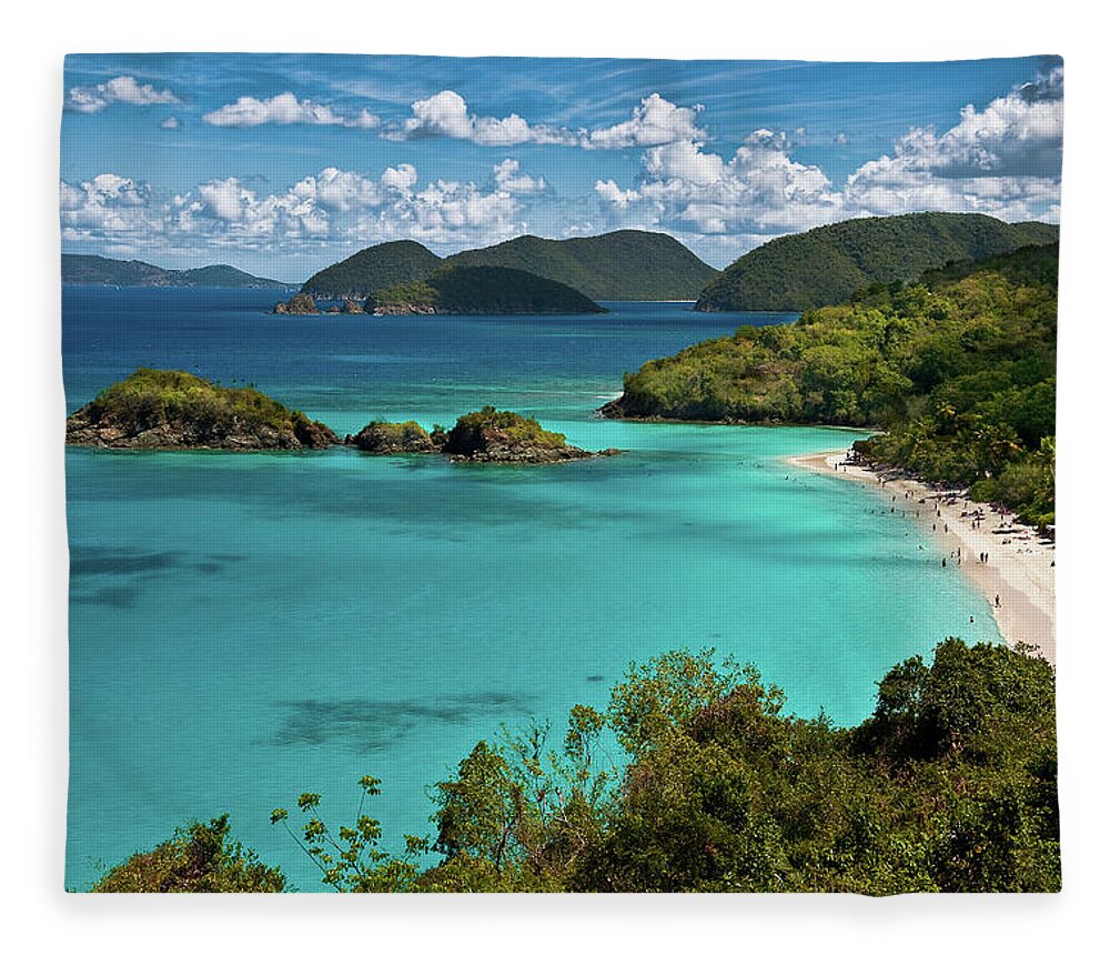 Trunk Bay Fleece Blanket featuring the photograph Trunk Bay Overlook by Harry Spitz