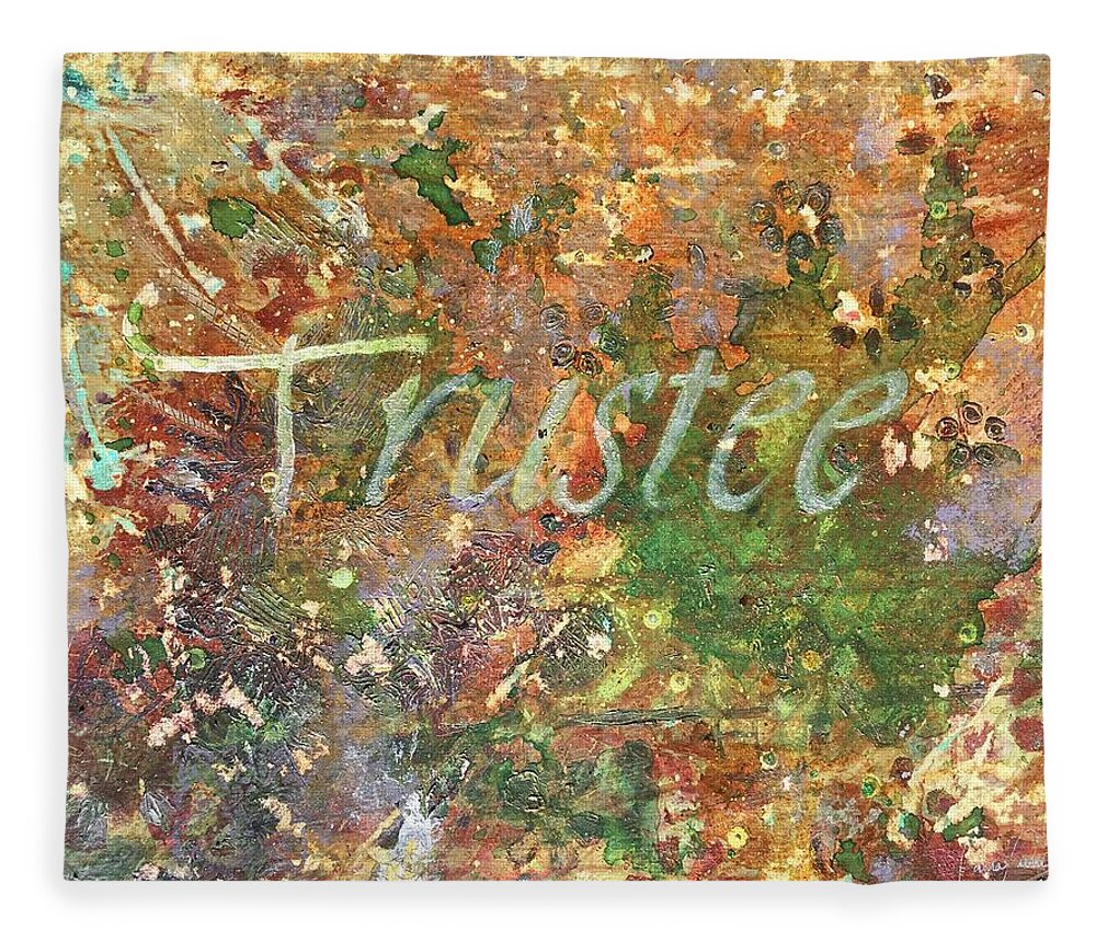 Abstract Art Fleece Blanket featuring the painting Trustee by Laura Pierre-Louis