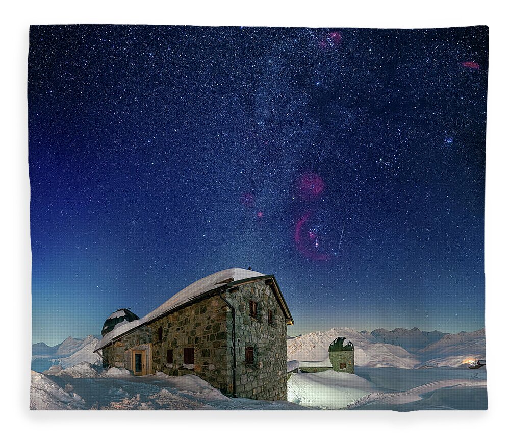 Mountains Fleece Blanket featuring the photograph Tschuggen Observatory by Ralf Rohner