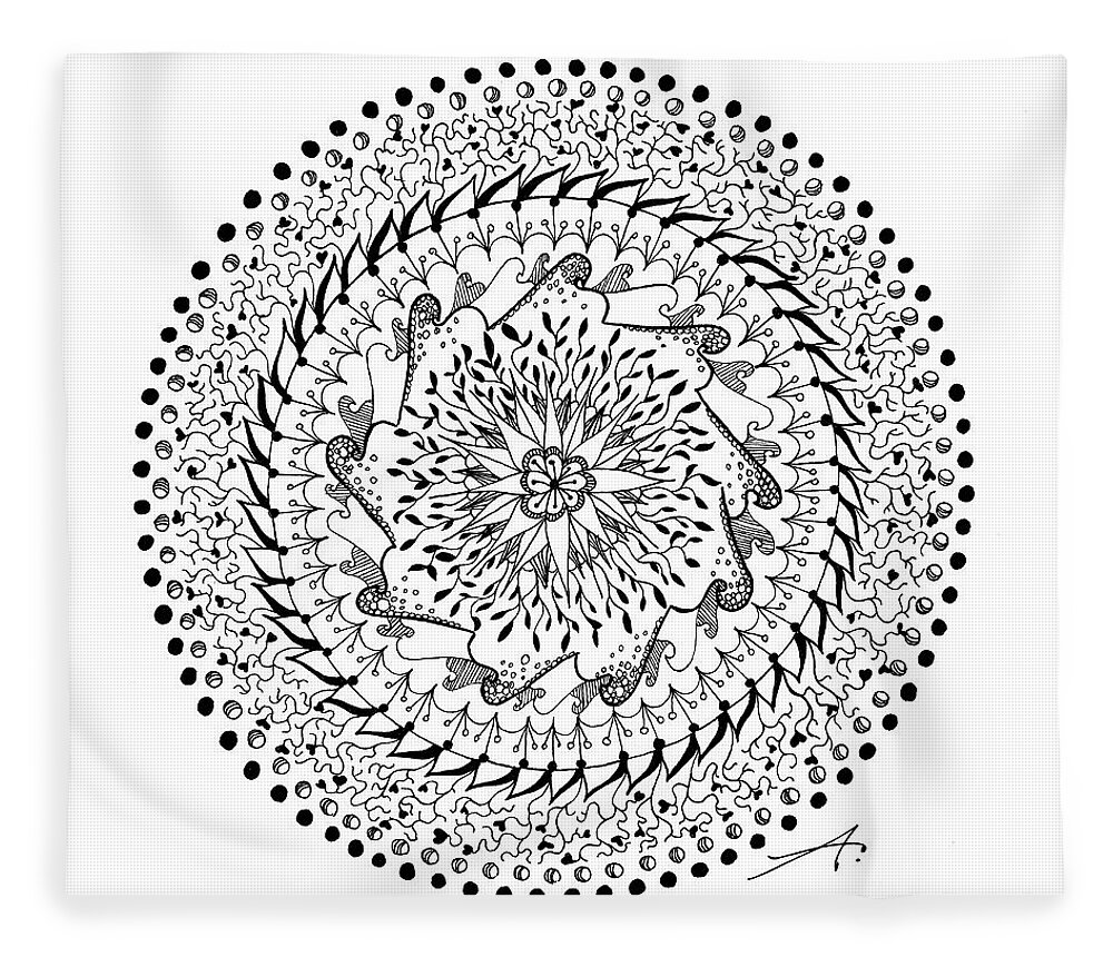 Drawing Fleece Blanket featuring the drawing Turning Point by Ana V Ramirez