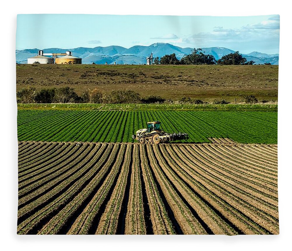 San Luis Obispo County Fleece Blanket featuring the photograph Turning The Soil by Mountain Dreams