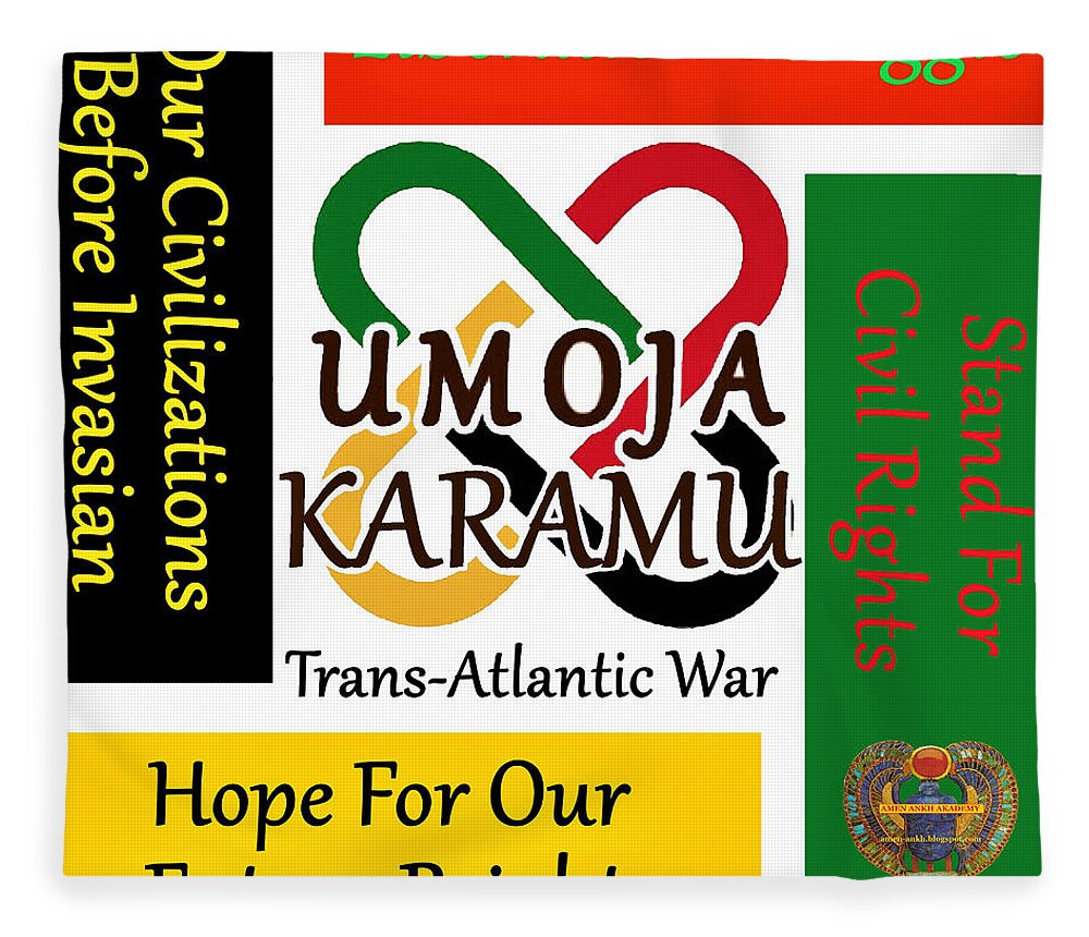 Umoja Karamu Fleece Blanket featuring the digital art Umoja Feast by Adenike AmenRa