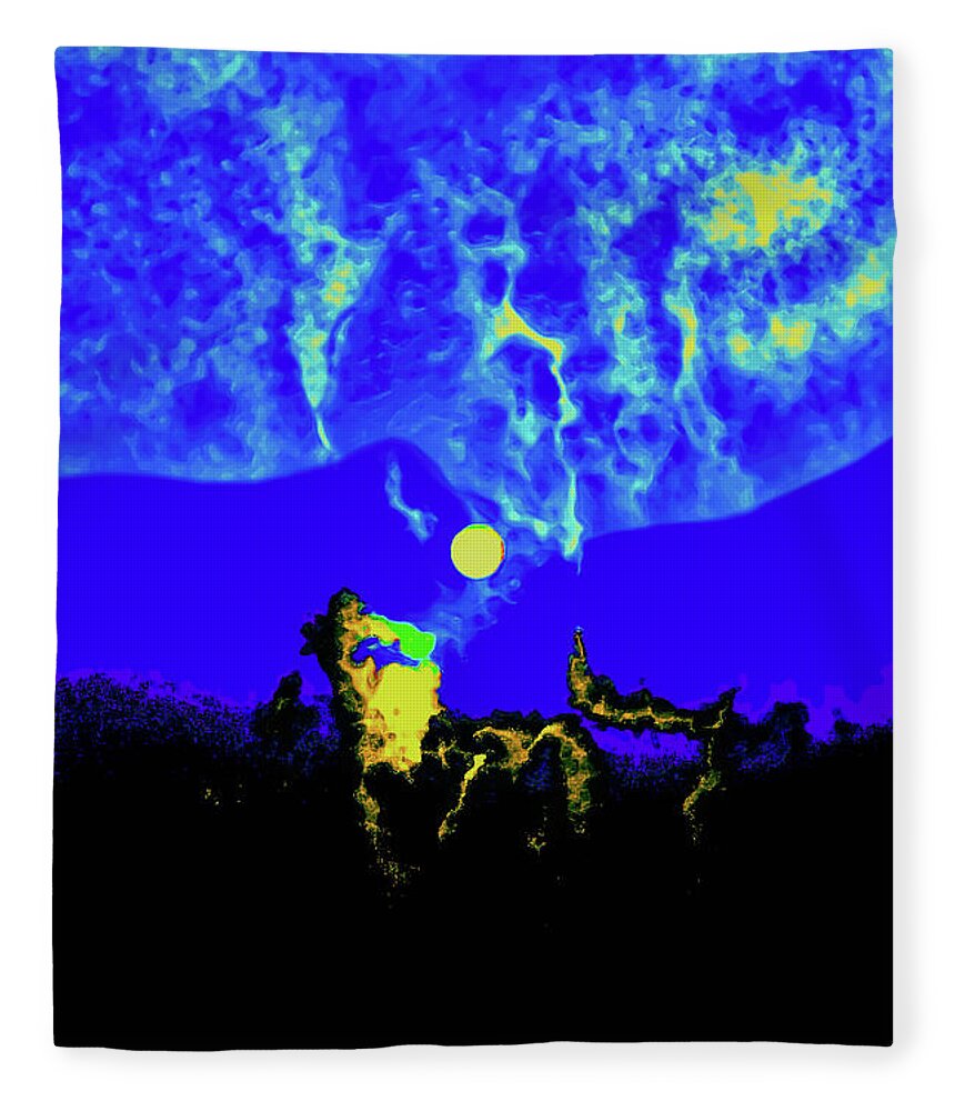 Abstract Fleece Blanket featuring the photograph Under a Full Moon by Gina O'Brien