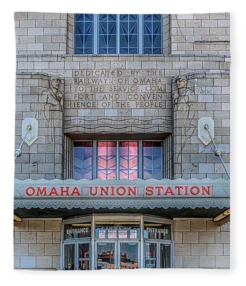 Union Station Fleece Blanket featuring the photograph Union Station Side Entry by Susan Rissi Tregoning