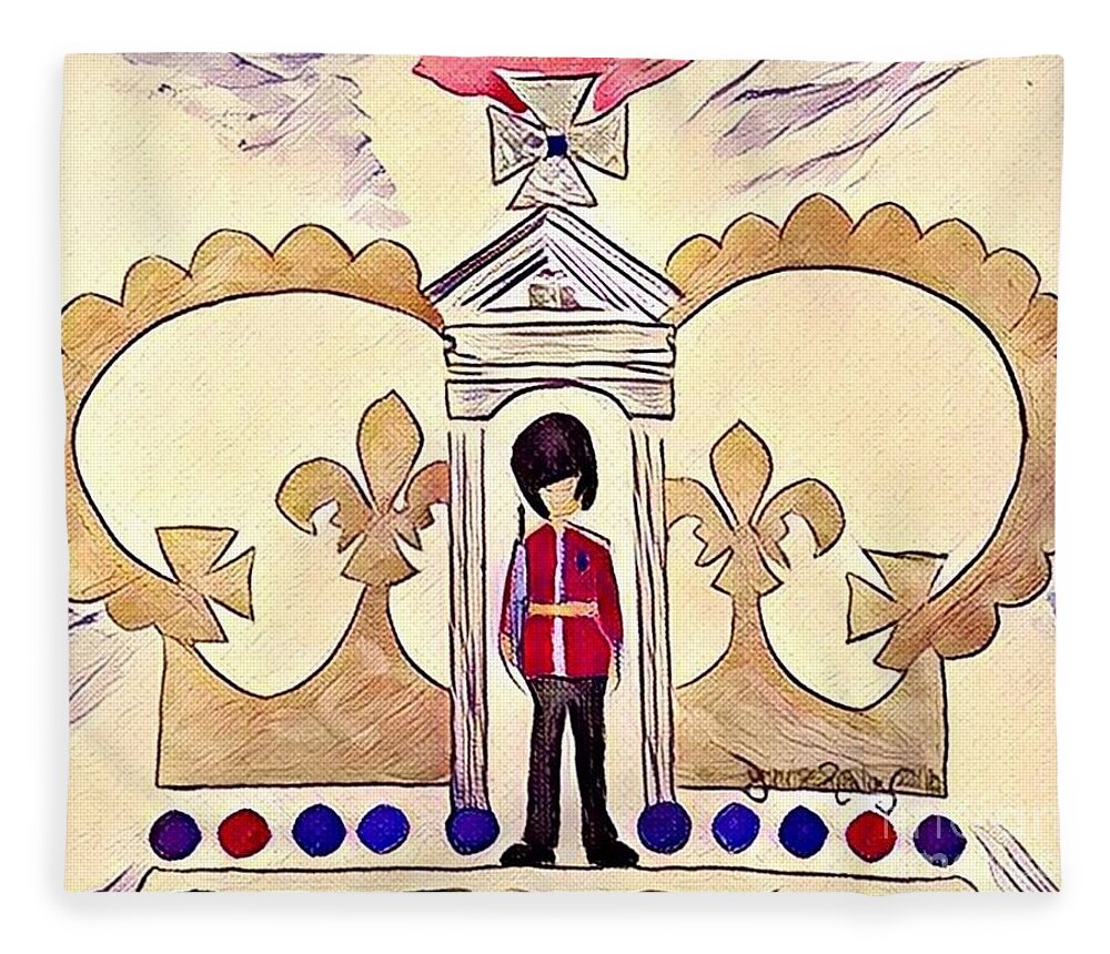 Great Britain Fleece Blanket featuring the painting Unity - 10th in the Series by Denise Railey