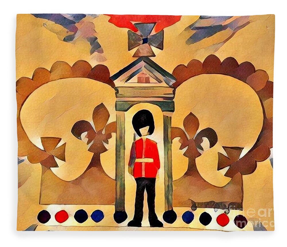 Great Britain Fleece Blanket featuring the painting Unity - 7th in the Series by Denise Railey