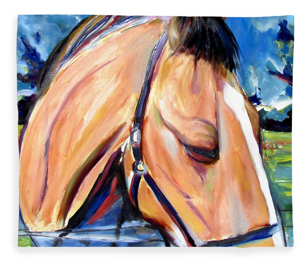 Horse Fleece Blanket featuring the painting Unknown Potential by John Gholson