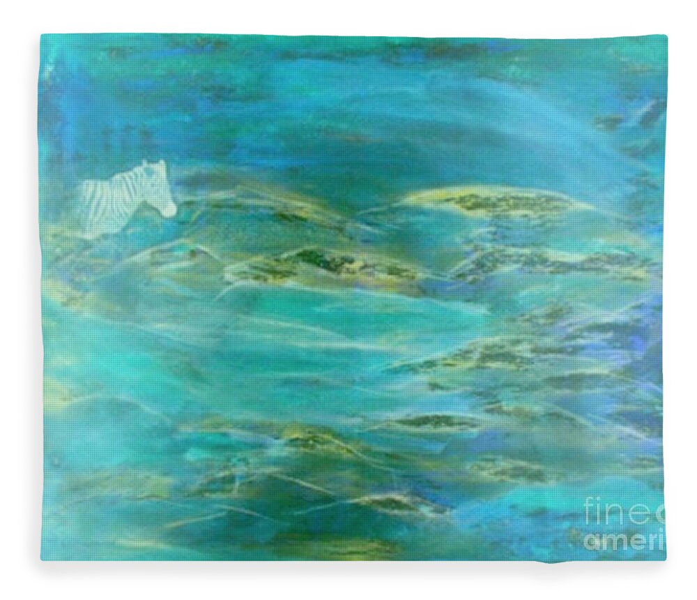 Dreamworld Fleece Blanket featuring the painting Unknown World by Pilbri Britta Neumaerker