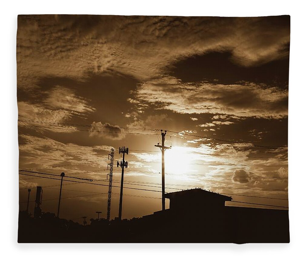 Sunset Fleece Blanket featuring the photograph Urban Sunset #2 by Angela Weddle