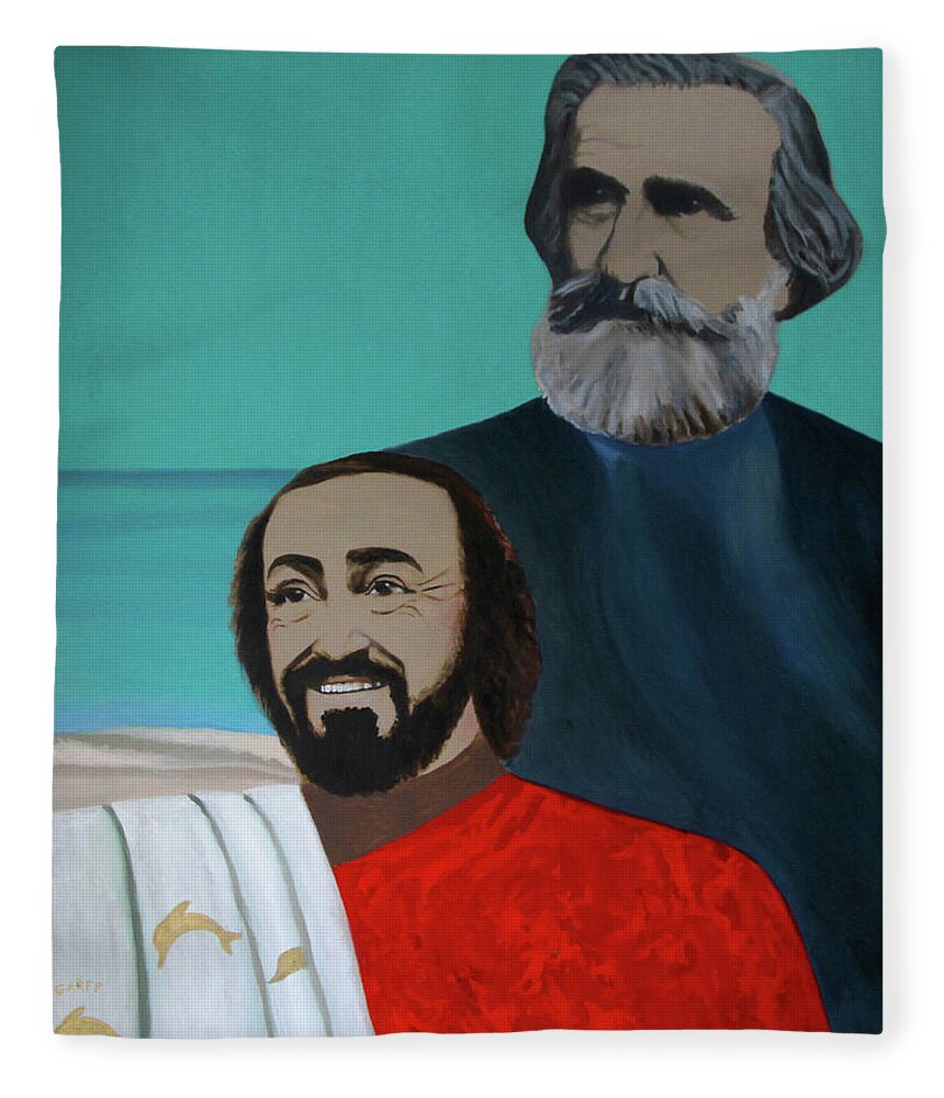 Lyrical Music Fleece Blanket featuring the painting Va' Pensiero by Enrico Garff