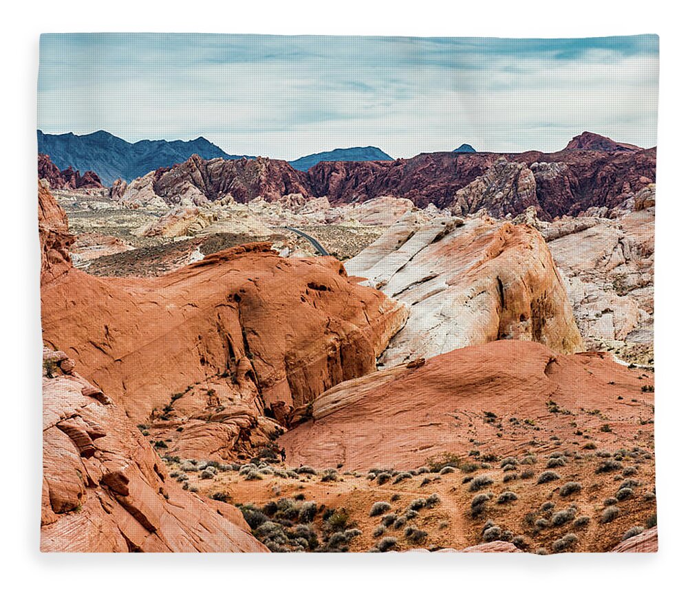 Landscape Fleece Blanket featuring the photograph Valley of Fire by Paul Johnson