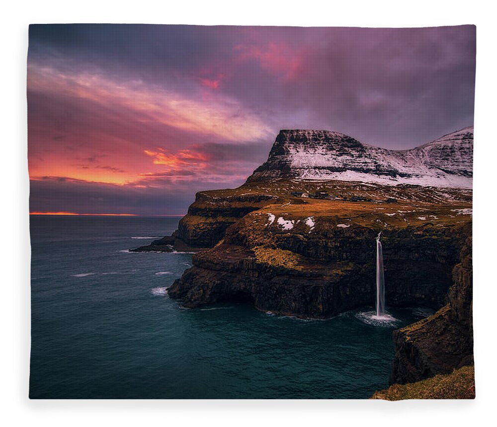 Gasadalur Fleece Blanket featuring the photograph Valley of the Goose by Tor-Ivar Naess