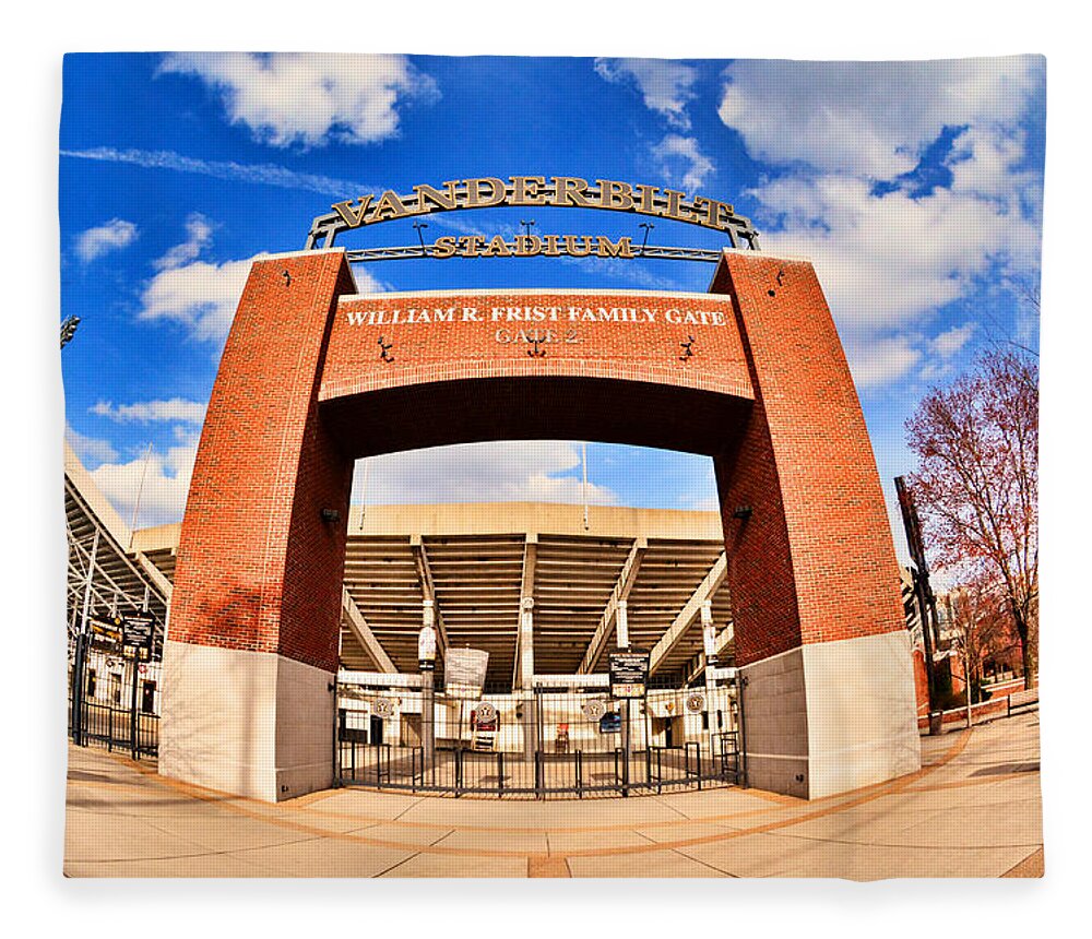 Vanderbilt Stadium Fleece Blanket featuring the photograph Vanderbilt Stadium by Lisa Wooten
