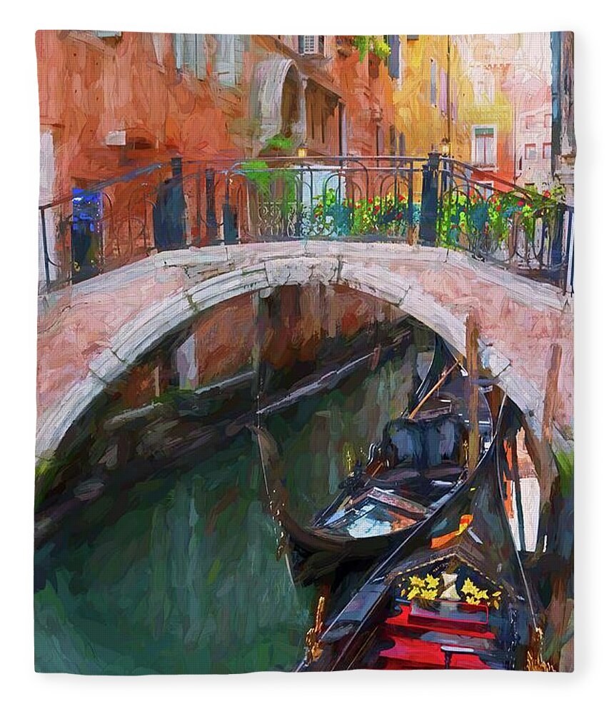 Greeting Card Fleece Blanket featuring the photograph Venice Dream by Allan Van Gasbeck