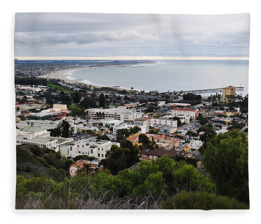 Ventura Fleece Blanket featuring the photograph Ventura Coast Skyline by Kyle Hanson