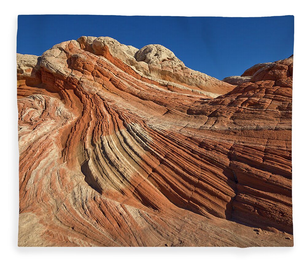 00559281 Fleece Blanket featuring the photograph Vermillion Cliffs Sandstone by Yva Momatiuk John Eastcott