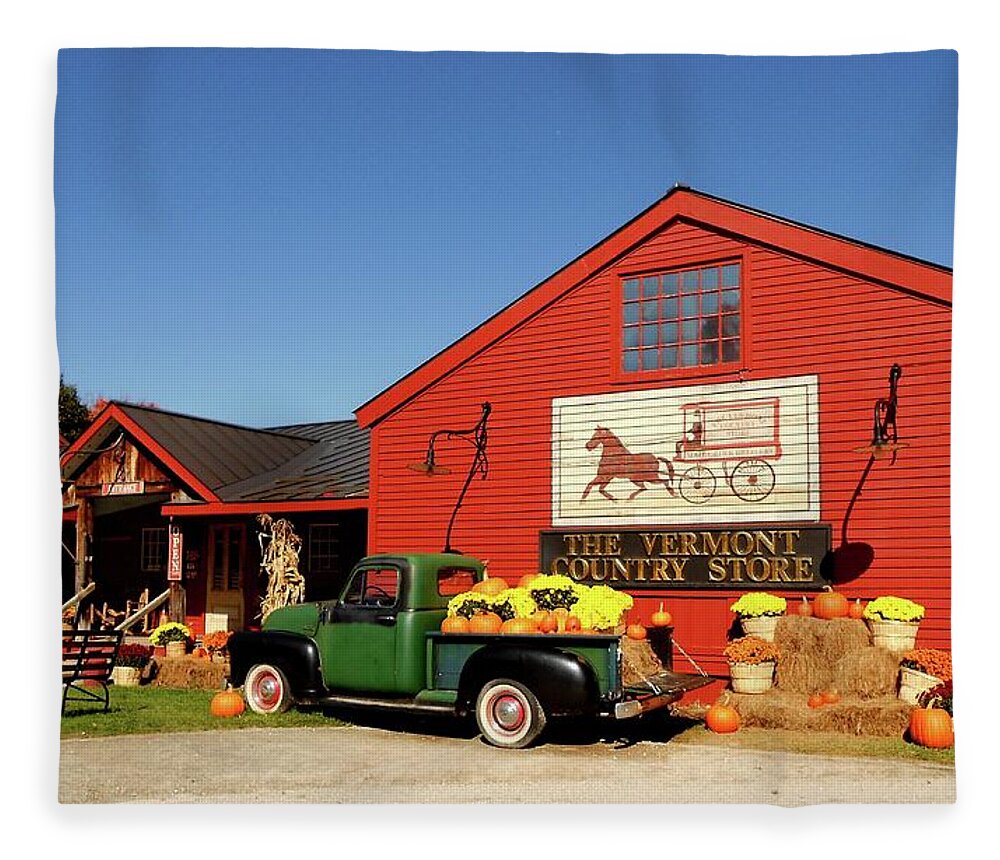 Vermont Fleece Blanket featuring the photograph Vermont Country Store by Linda Stern
