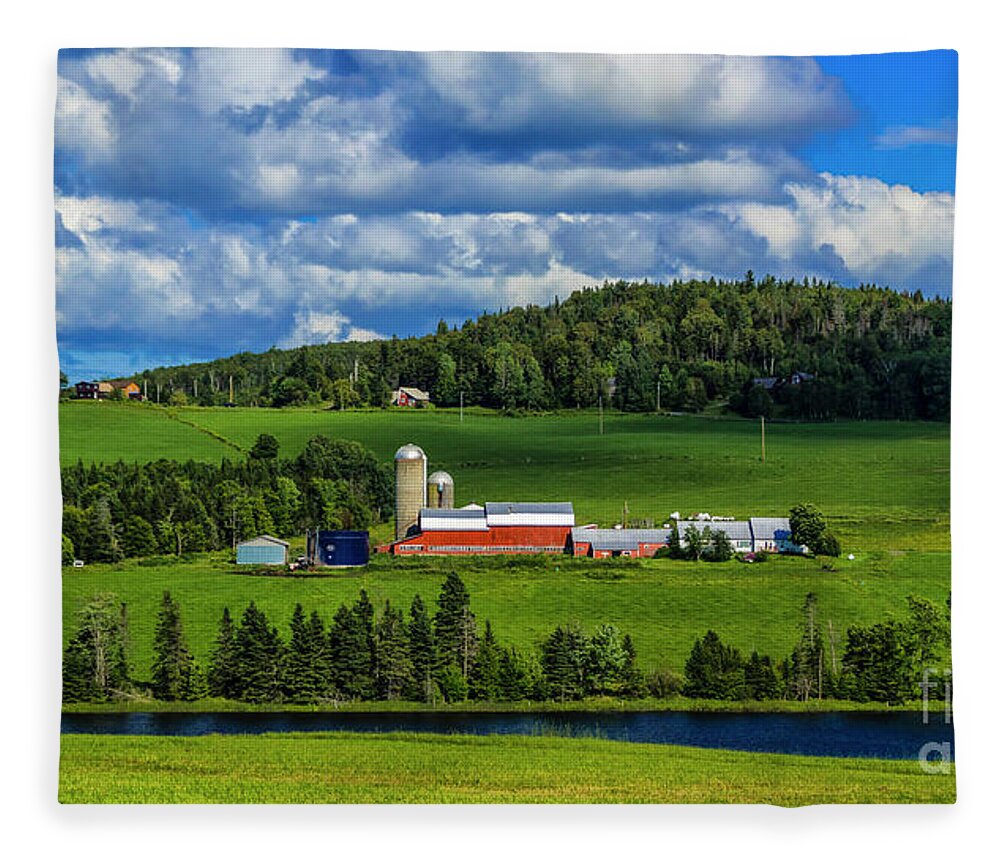 Vermont Fleece Blanket featuring the photograph Vermont Dairy Farm by Scenic Vermont Photography