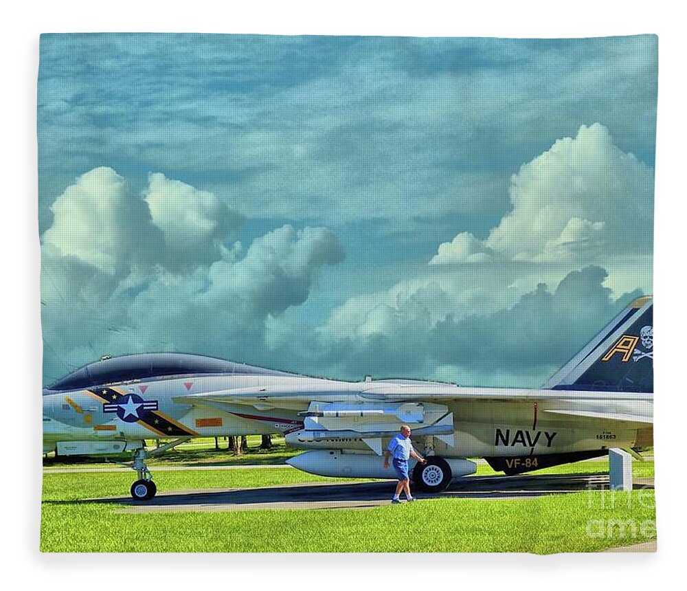 Vf-84 Fleece Blanket featuring the photograph VF-84 at Cecil Field Jacksonville Florida by Janette Boyd