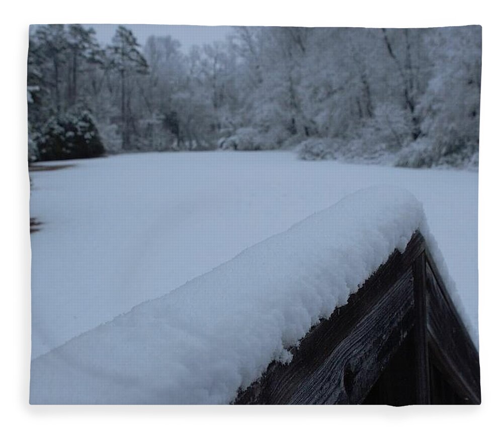 Rail Fleece Blanket featuring the photograph View from Across the Rail by Ali Baucom