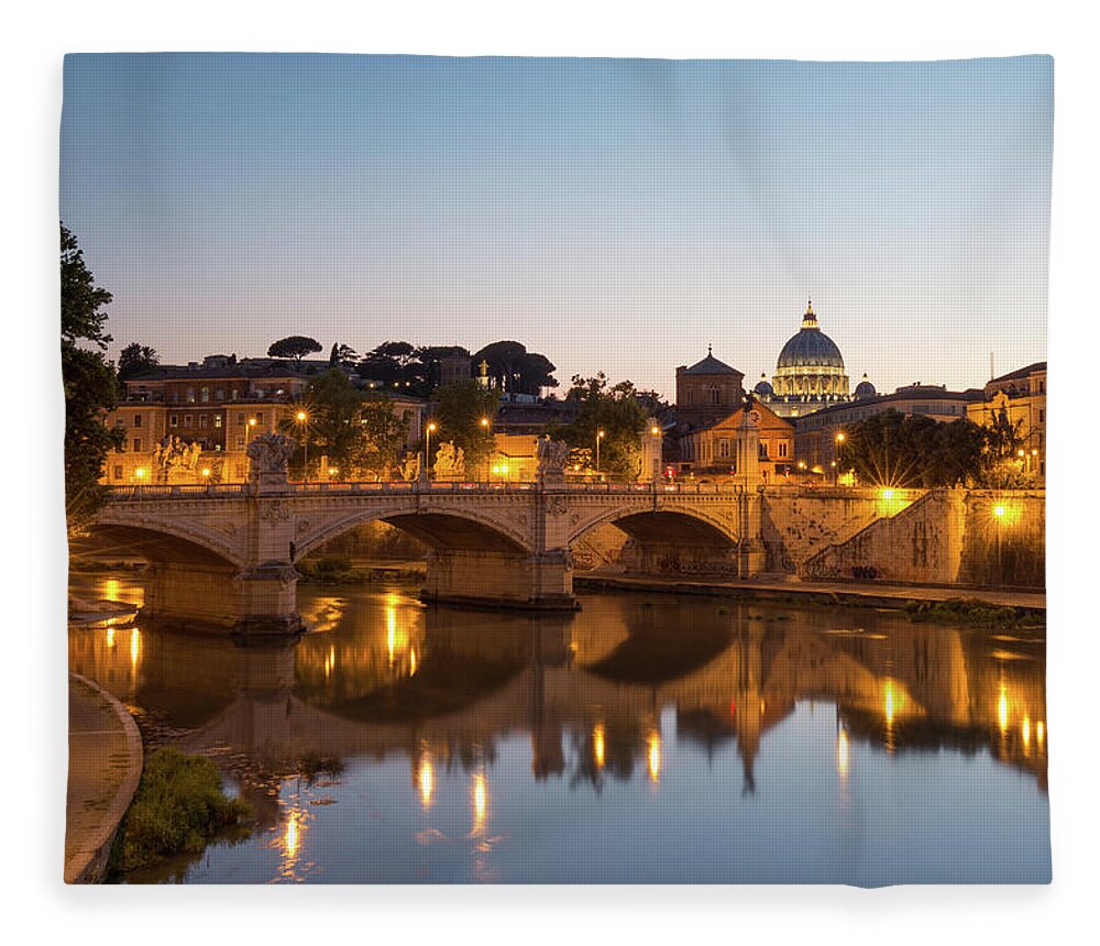 Rome Fleece Blanket featuring the photograph View Of Rome by Rob Davies