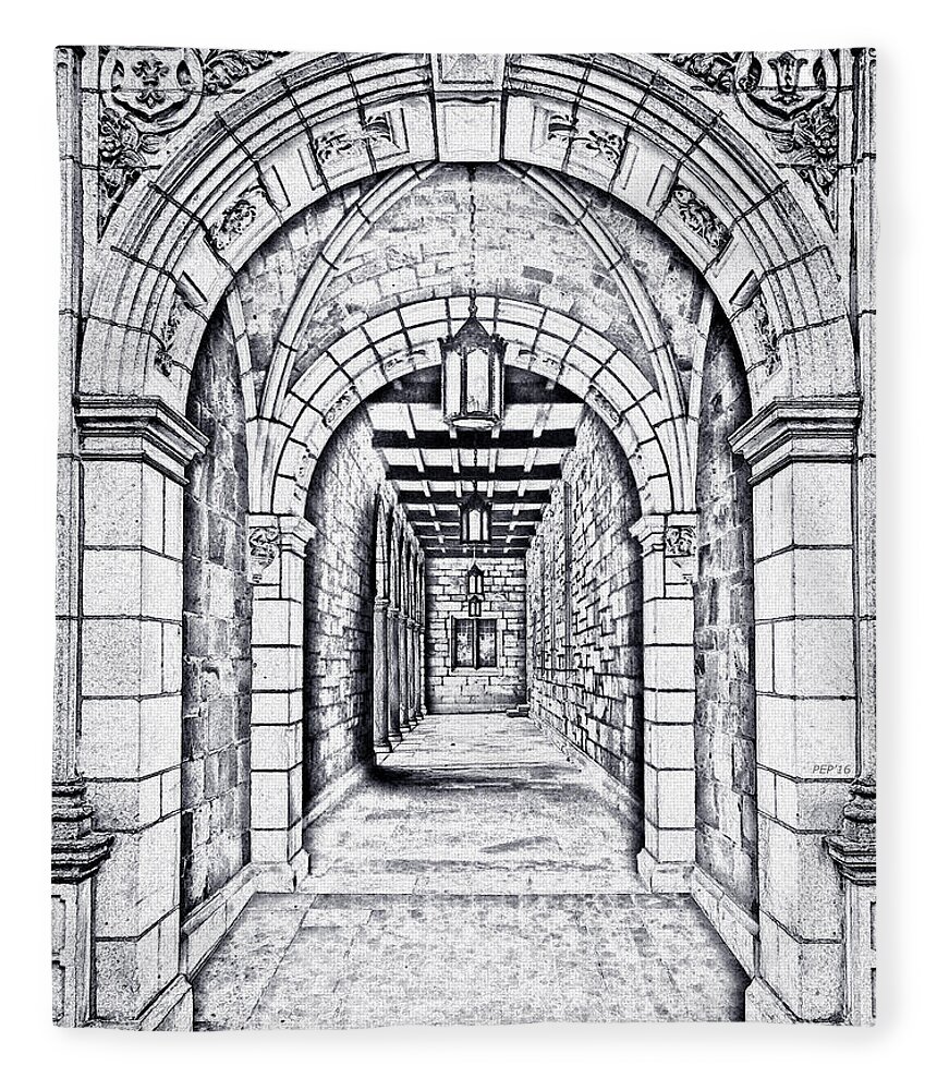 Architecture Fleece Blanket featuring the photograph Vintage Archway Passage by Phil Perkins
