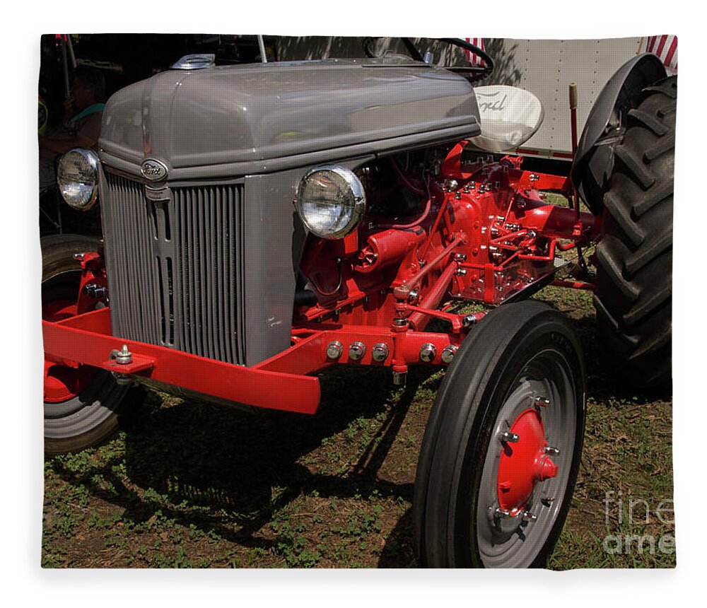 Tractor Fleece Blanket featuring the photograph Vintage Ford Tractor by Mike Eingle