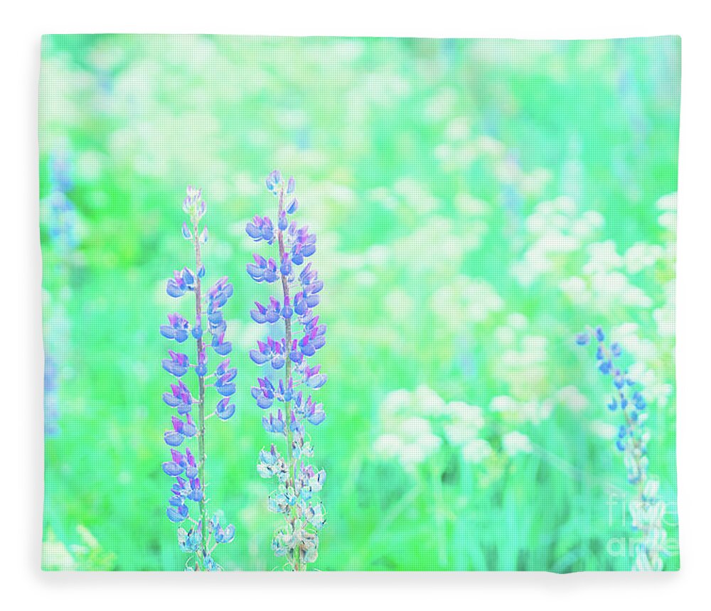Forest Fleece Blanket featuring the photograph Violet Lupine Lane by Anastasy Yarmolovich