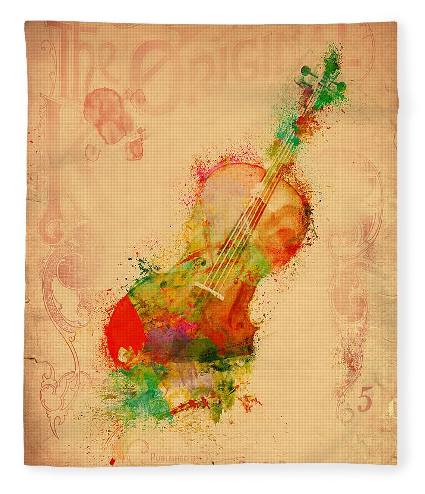 Violin Fleece Blanket featuring the digital art Violin Dreams by Nikki Marie Smith