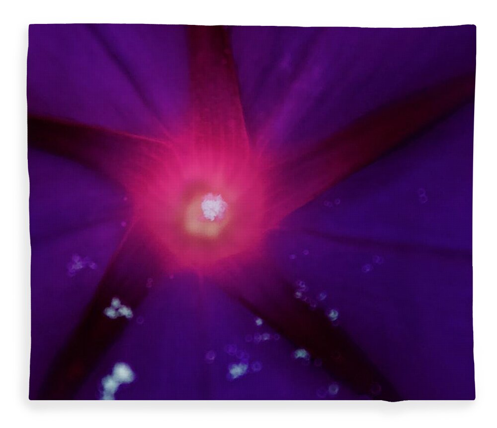 Photograph Fleece Blanket featuring the photograph Visited Morning Glory by M E