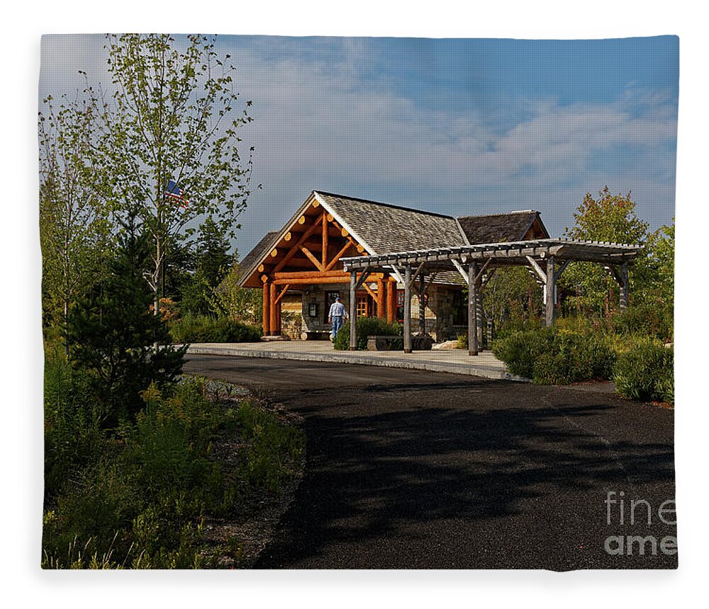 National Park Fleece Blanket featuring the photograph Visitors Center, Schoodic Woods campground, Maine by Kevin Shields
