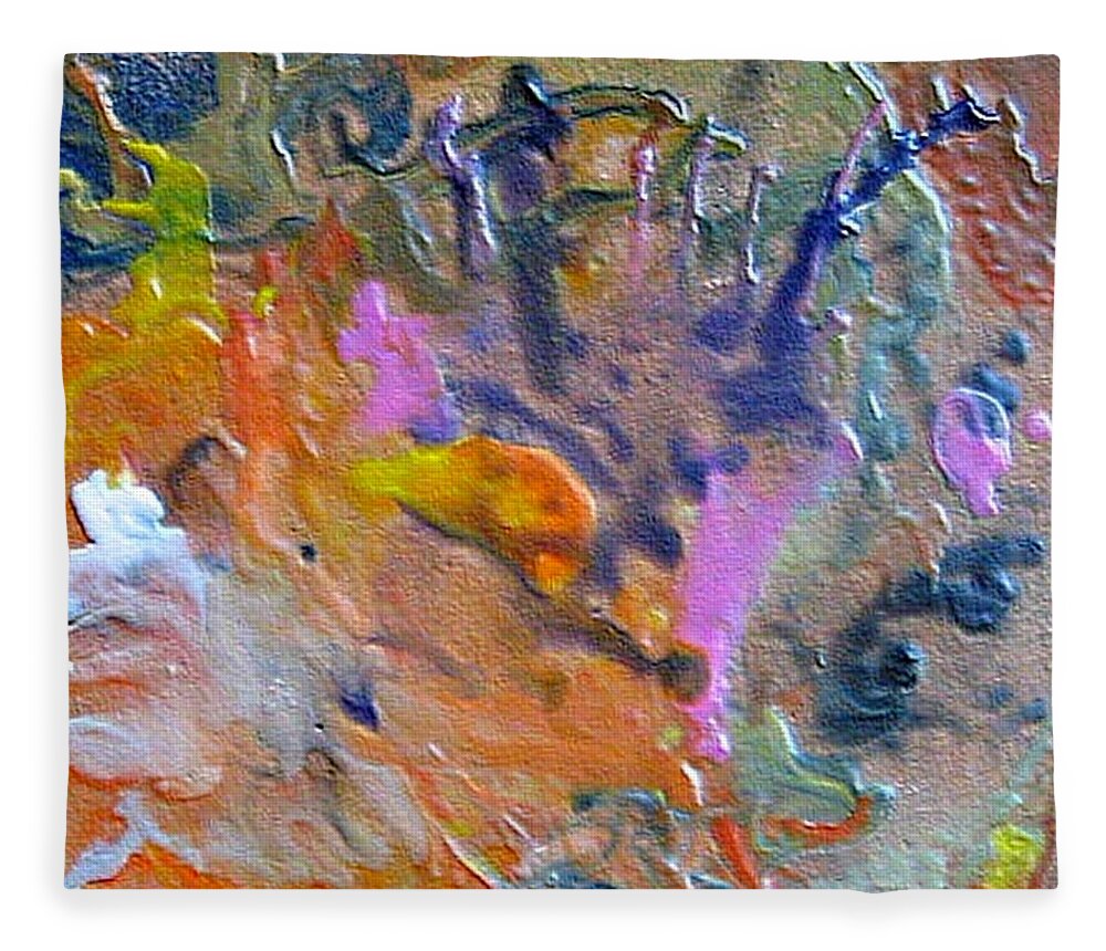 Abstract Fleece Blanket featuring the painting W 027 by Dragica Micki Fortuna
