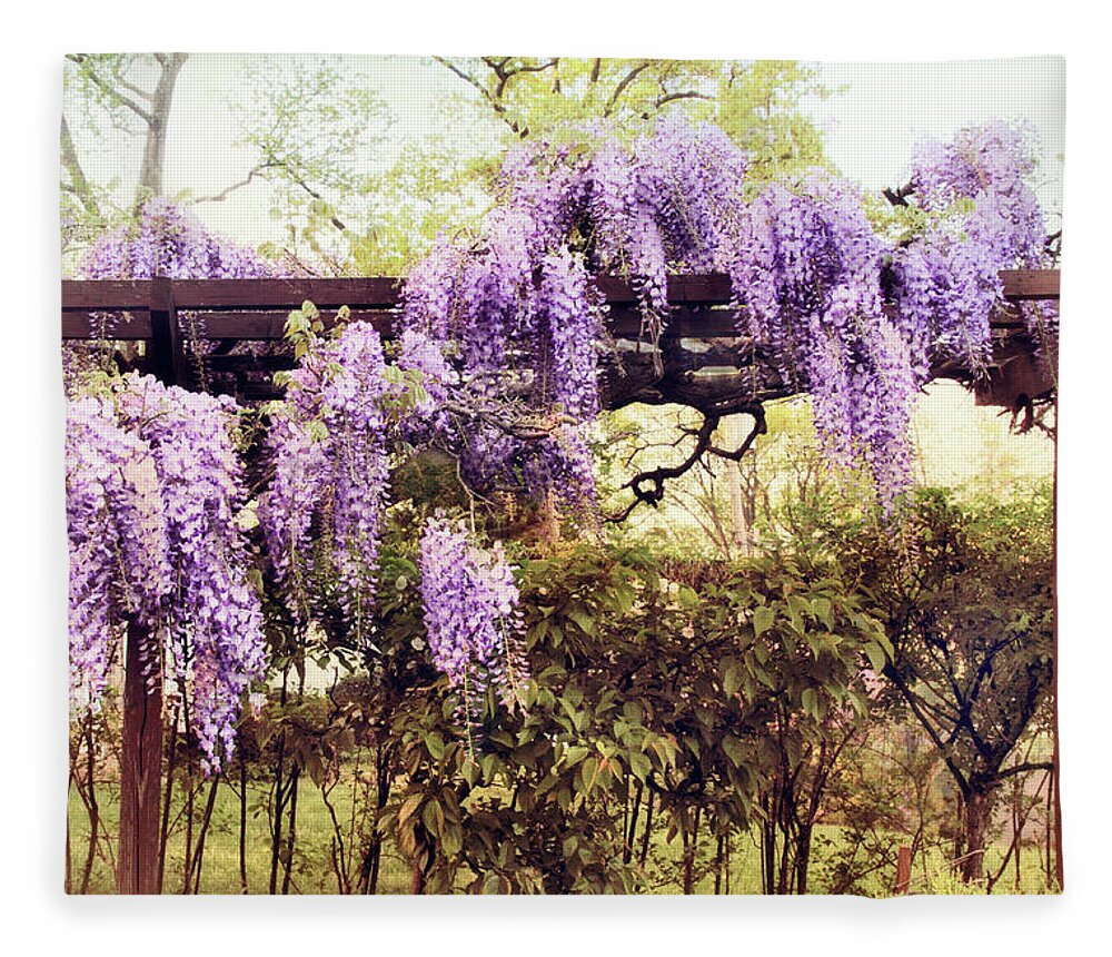 Wisteria Fleece Blanket featuring the photograph Waning Wisteria by Jessica Jenney