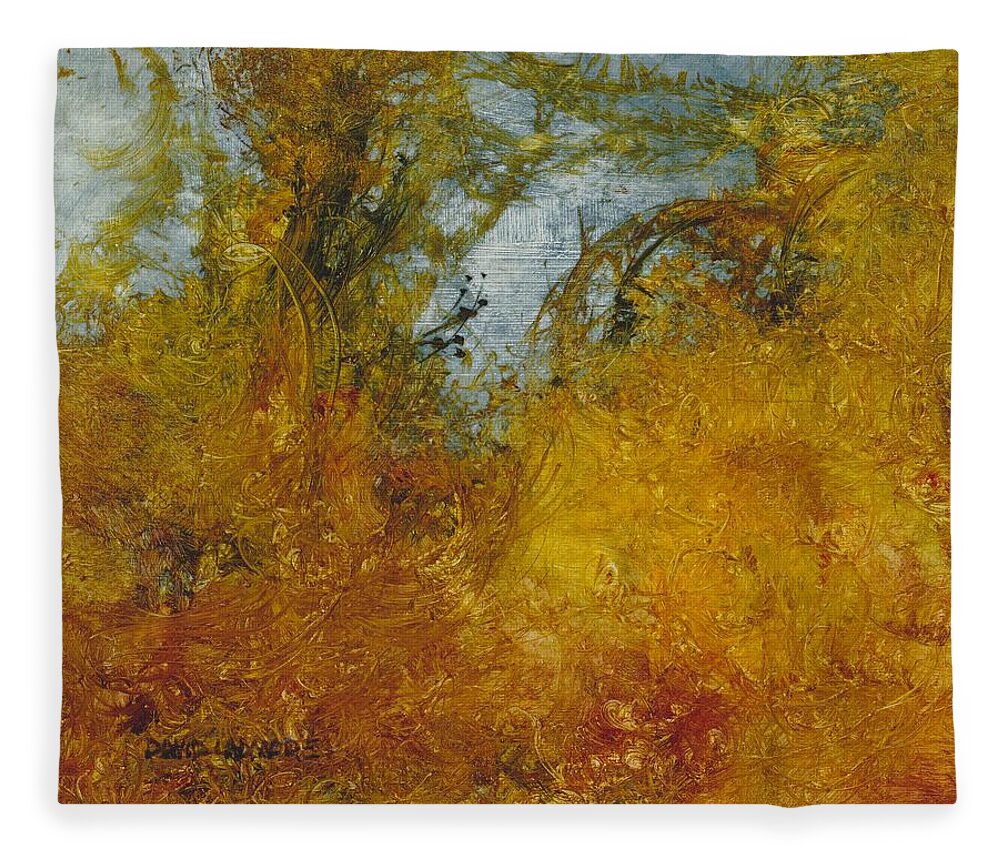 Warm Earth Fleece Blanket featuring the painting Warm Earth 66 by David Ladmore