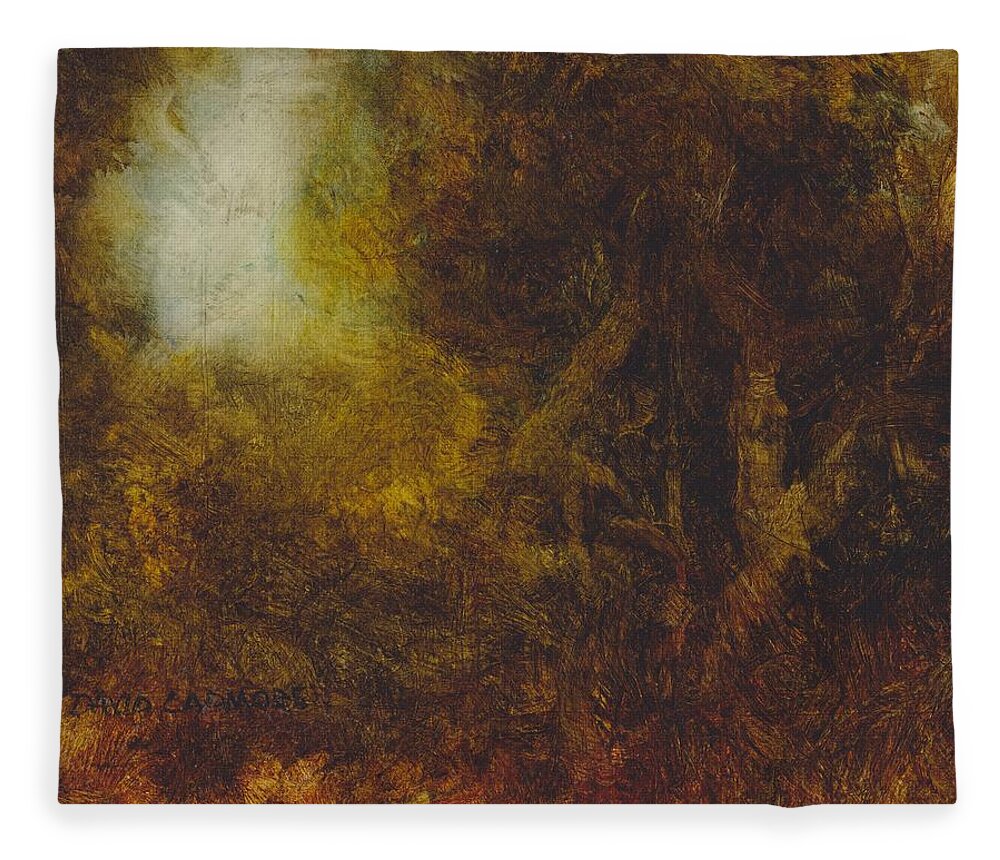 Warm Earth Fleece Blanket featuring the painting Warm Earth 67 by David Ladmore