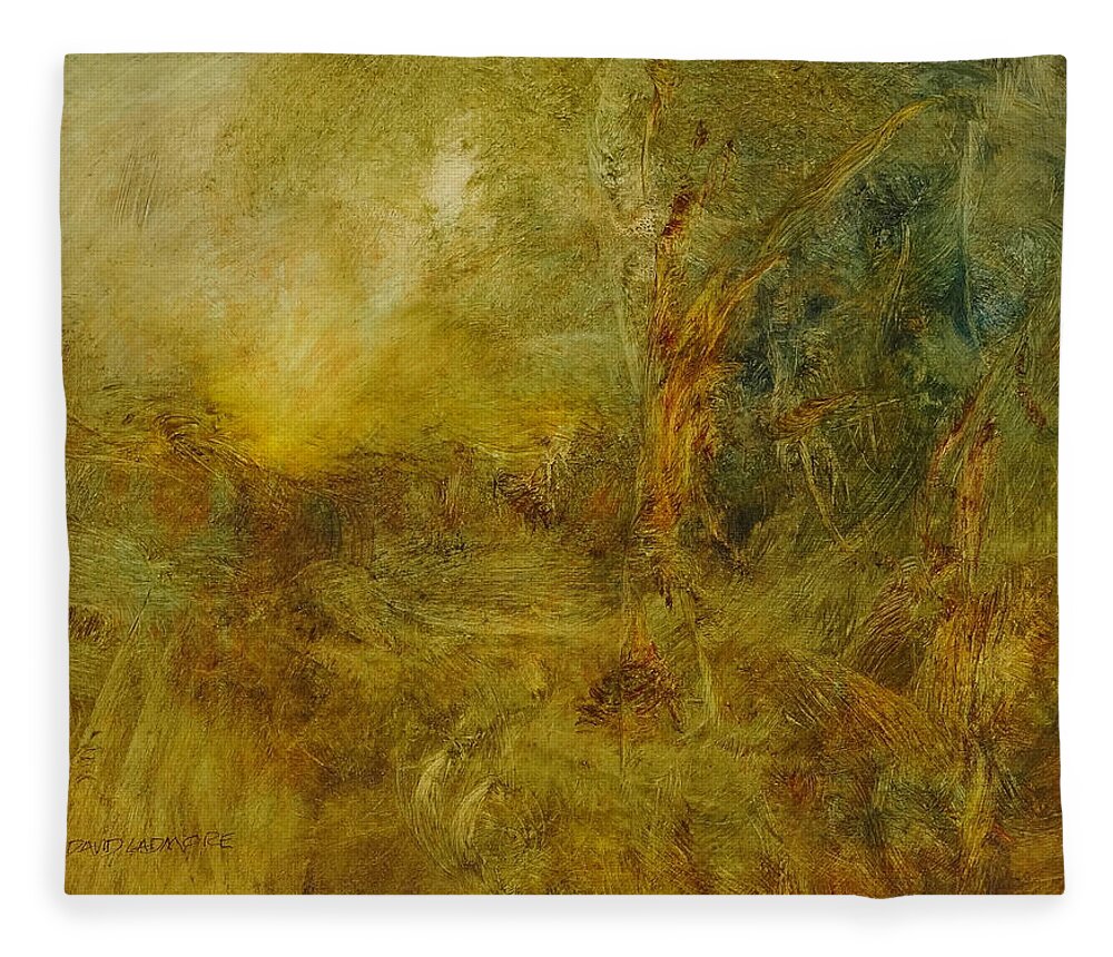 Warm Earth Fleece Blanket featuring the painting Warm Earth 72 by David Ladmore