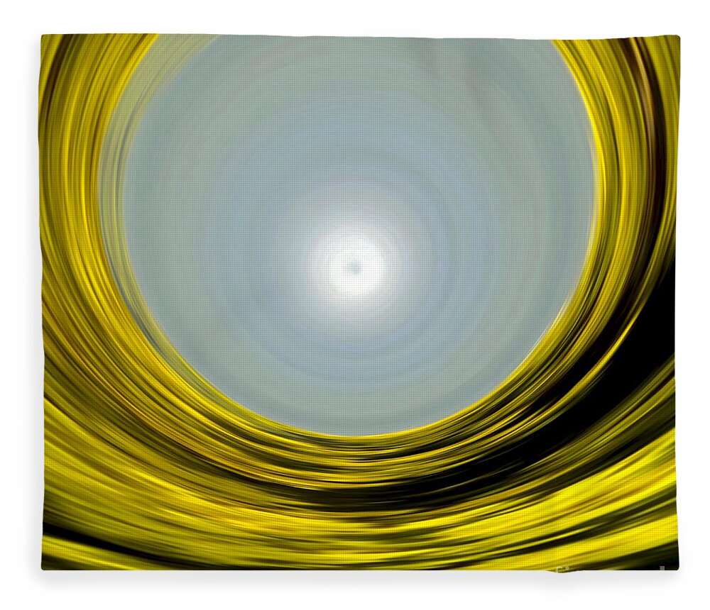 Digital Art Work Fleece Blanket featuring the digital art Warped Worlds - Golden Currents No. 2 by Jason Freedman