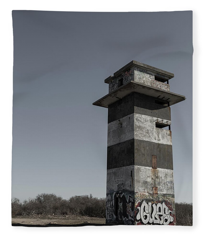 Tower Fort Cape Cod Ma Mass Massachusetts Outside Outdoors Watch Watchtower Fleece Blanket featuring the photograph Watching by Brian Hale
