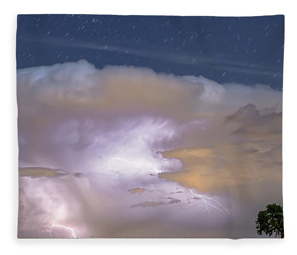 Storm Fleece Blanket featuring the photograph Watching Natures Show Panorama by James BO Insogna